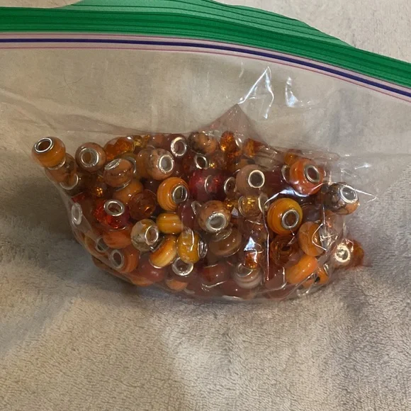 Orange/silver bead lot - Picture 6 of 6